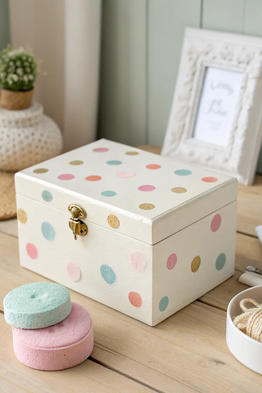 Transform your jewelry box with playful polka dots for a touch of whimsy and charm!