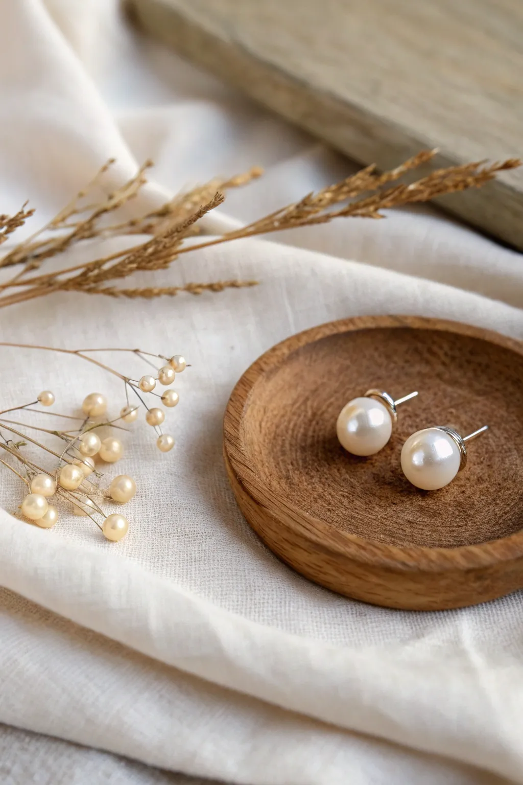 Embrace timeless elegance with these stunning faux pearl studs, the perfect minimalist accessory for any occasion.