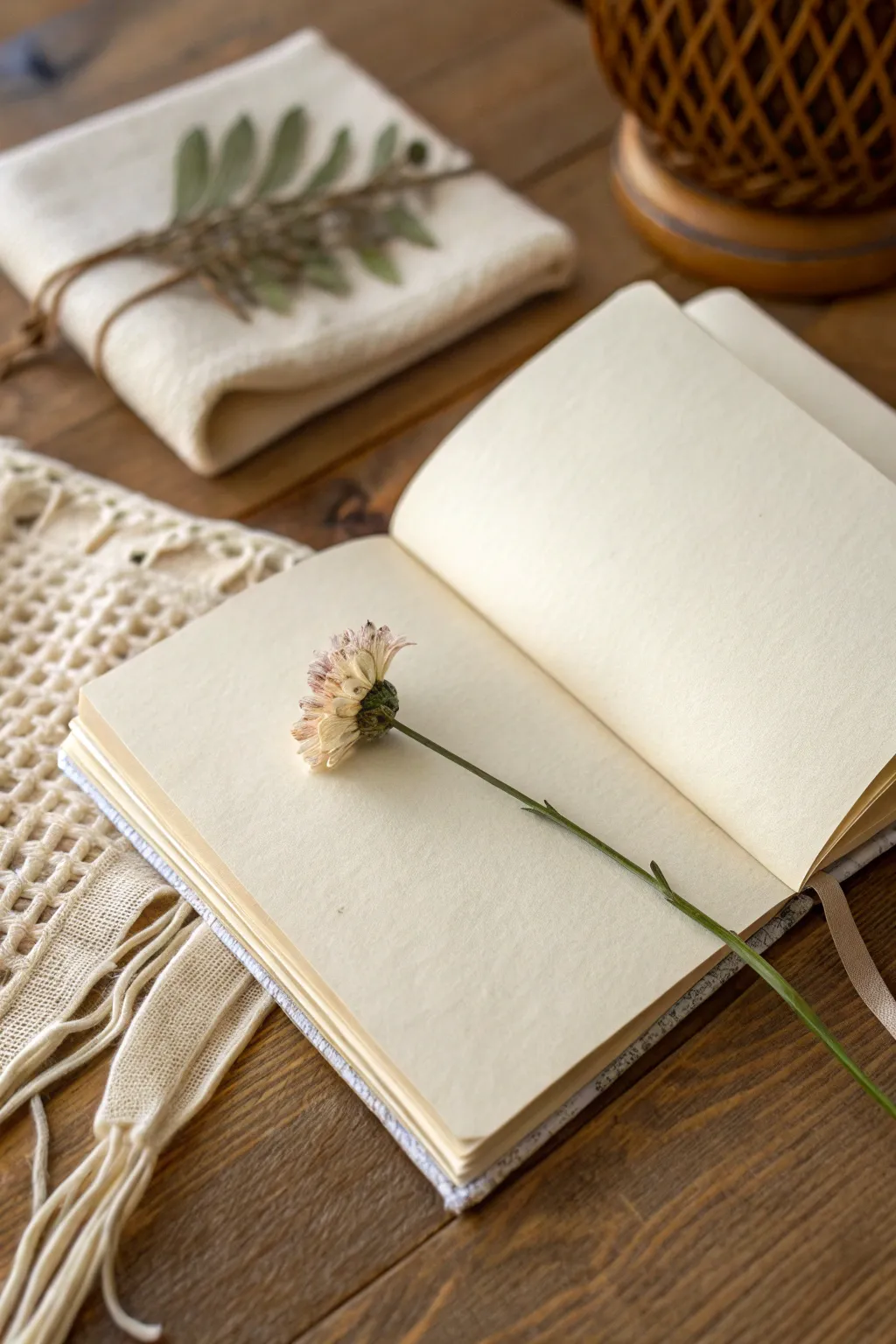Capture nature's elegance on your journal pages with pressed flowers.