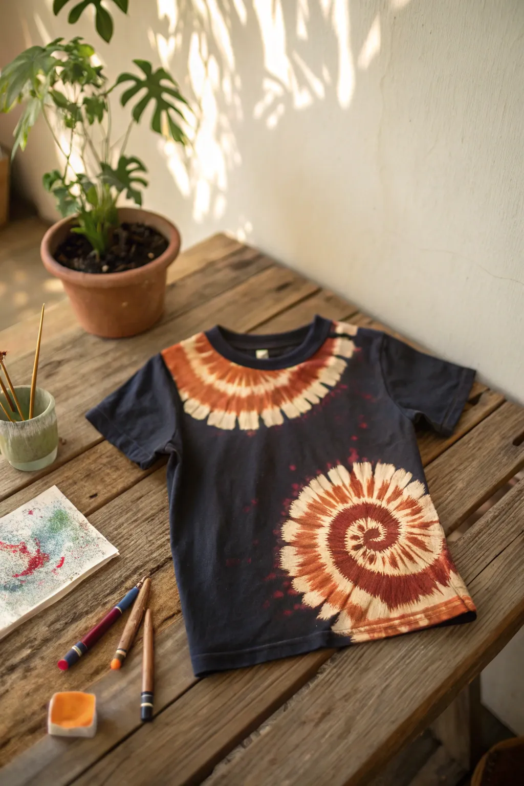 Unleash creativity with reverse tie-dye magic on your child's t-shirts—where surprises and unique designs meet!