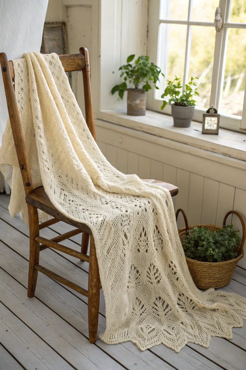 Embrace the art of patience with intricate lace patterns that transform yarn into delicate beauty.