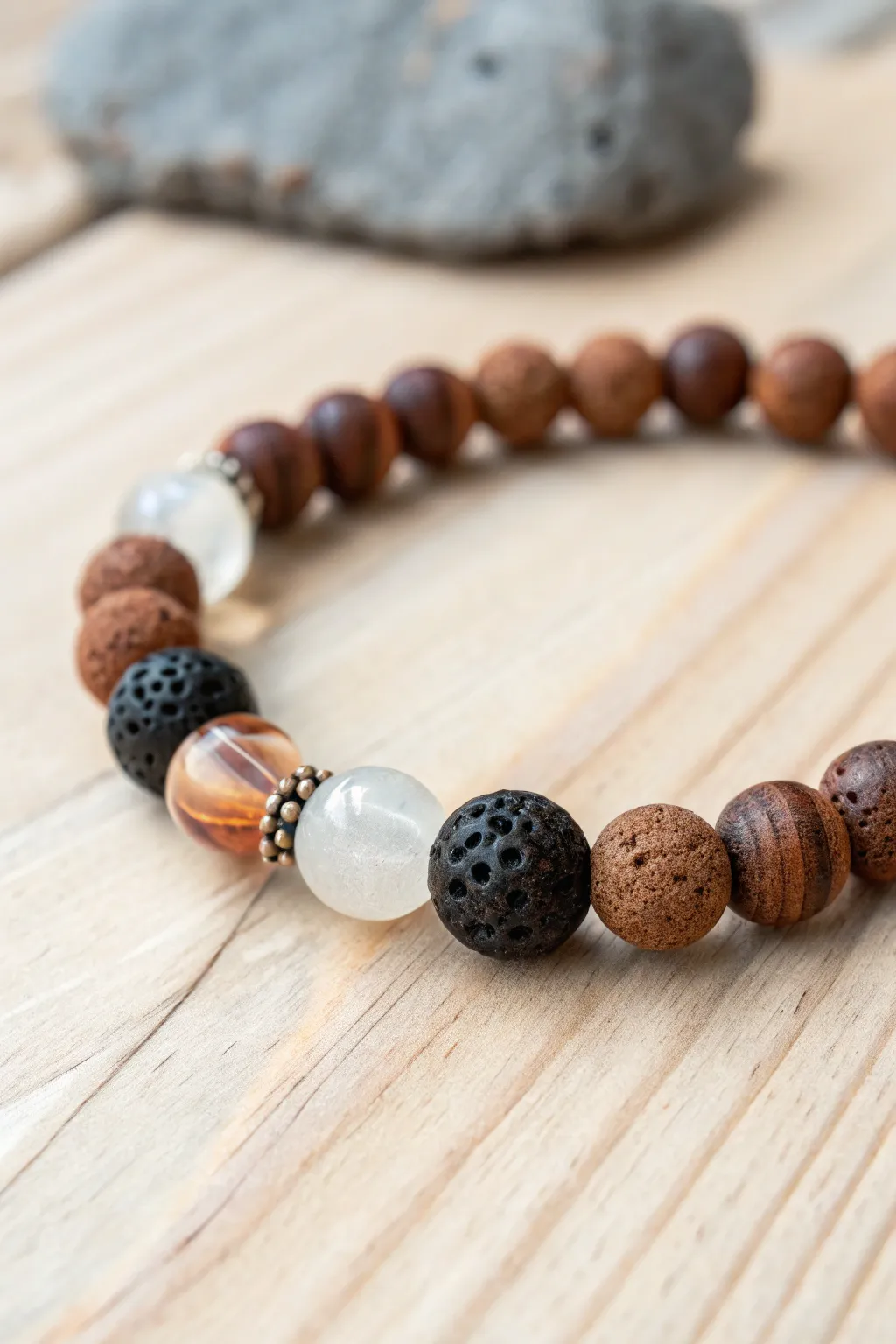 Discover the art of mixing materials with our unique lava bead bracelet designs, where natural beauty meets bold elegance.