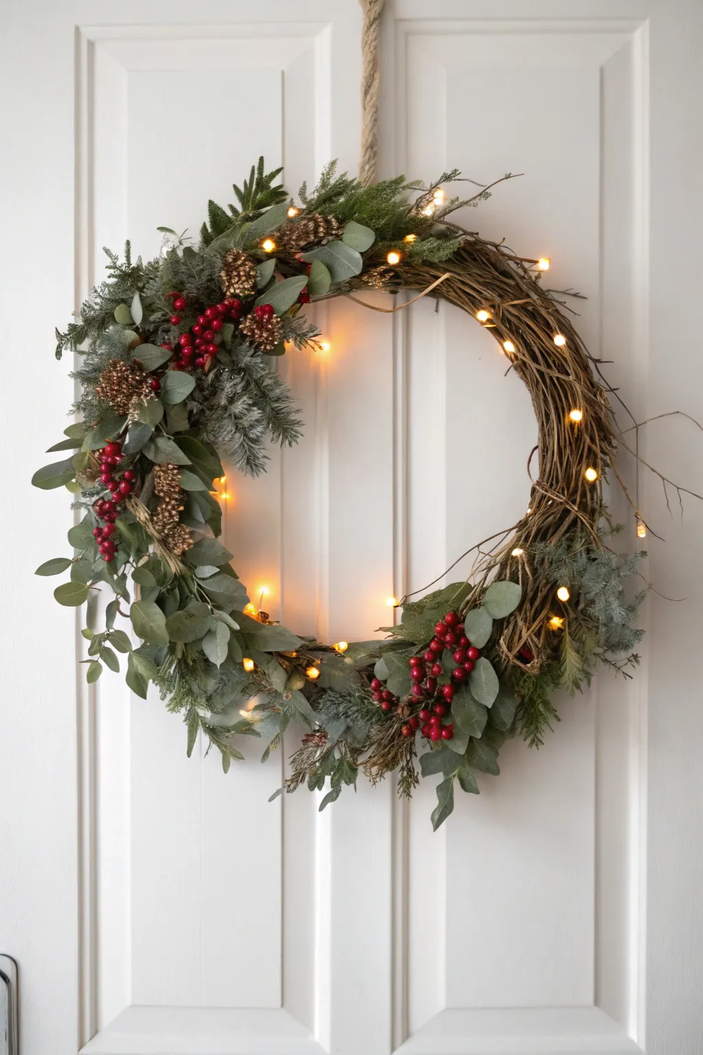 Illuminate your holiday season with a handcrafted LED wreath that brings warmth and elegance to your front door.