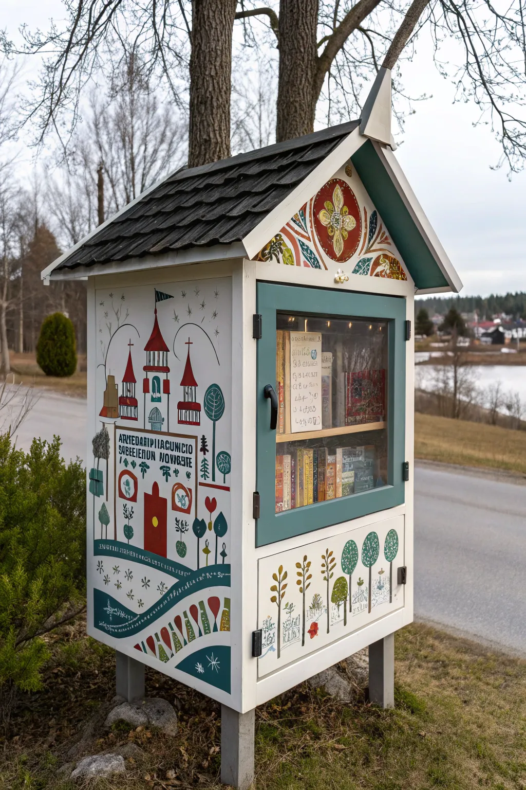 Embrace community pride with a touch of Scandinavian minimalism—transform your little free library into a local landmark!