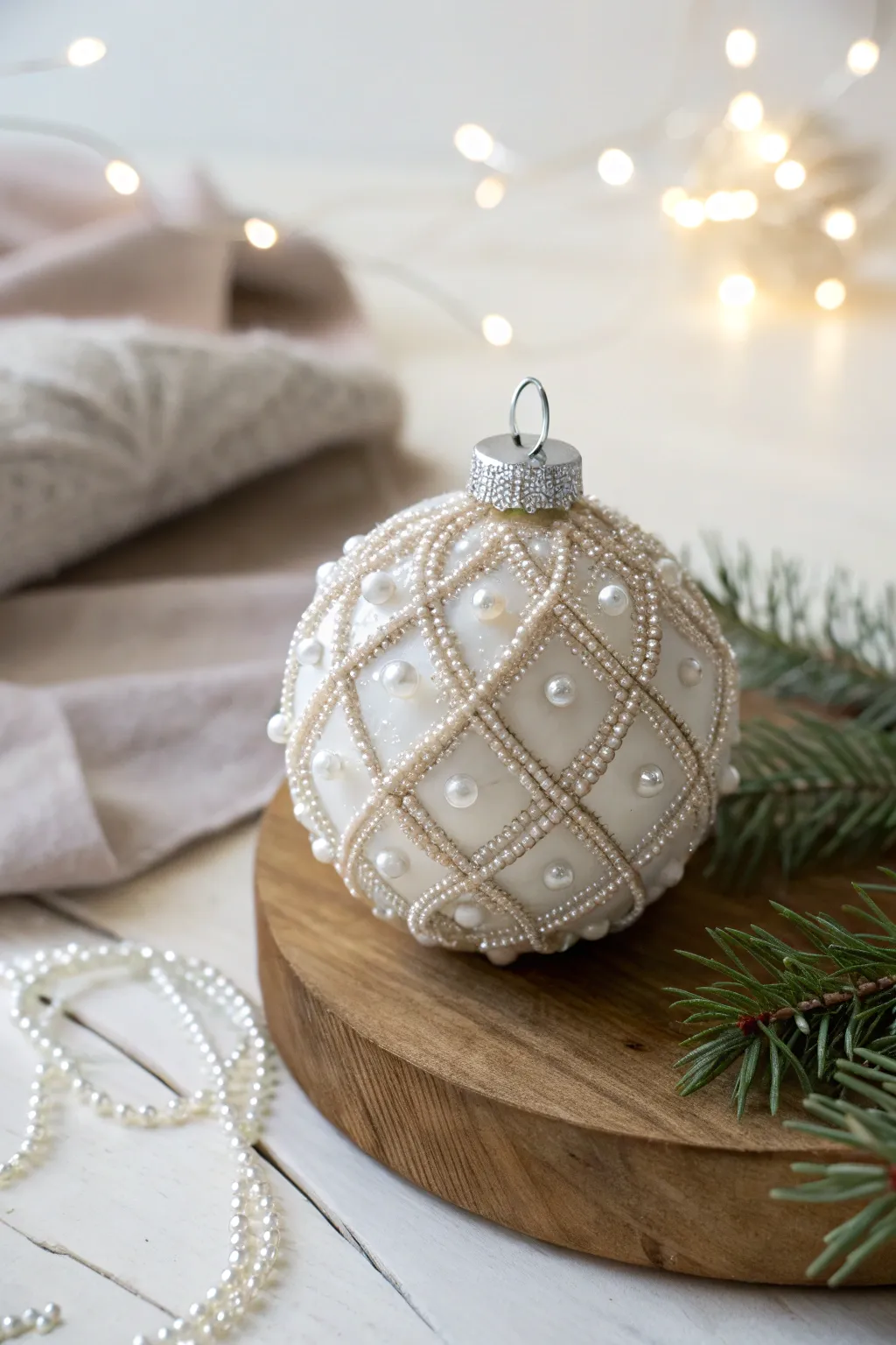 Craft your own festive elegance with beaded Christmas baubles.