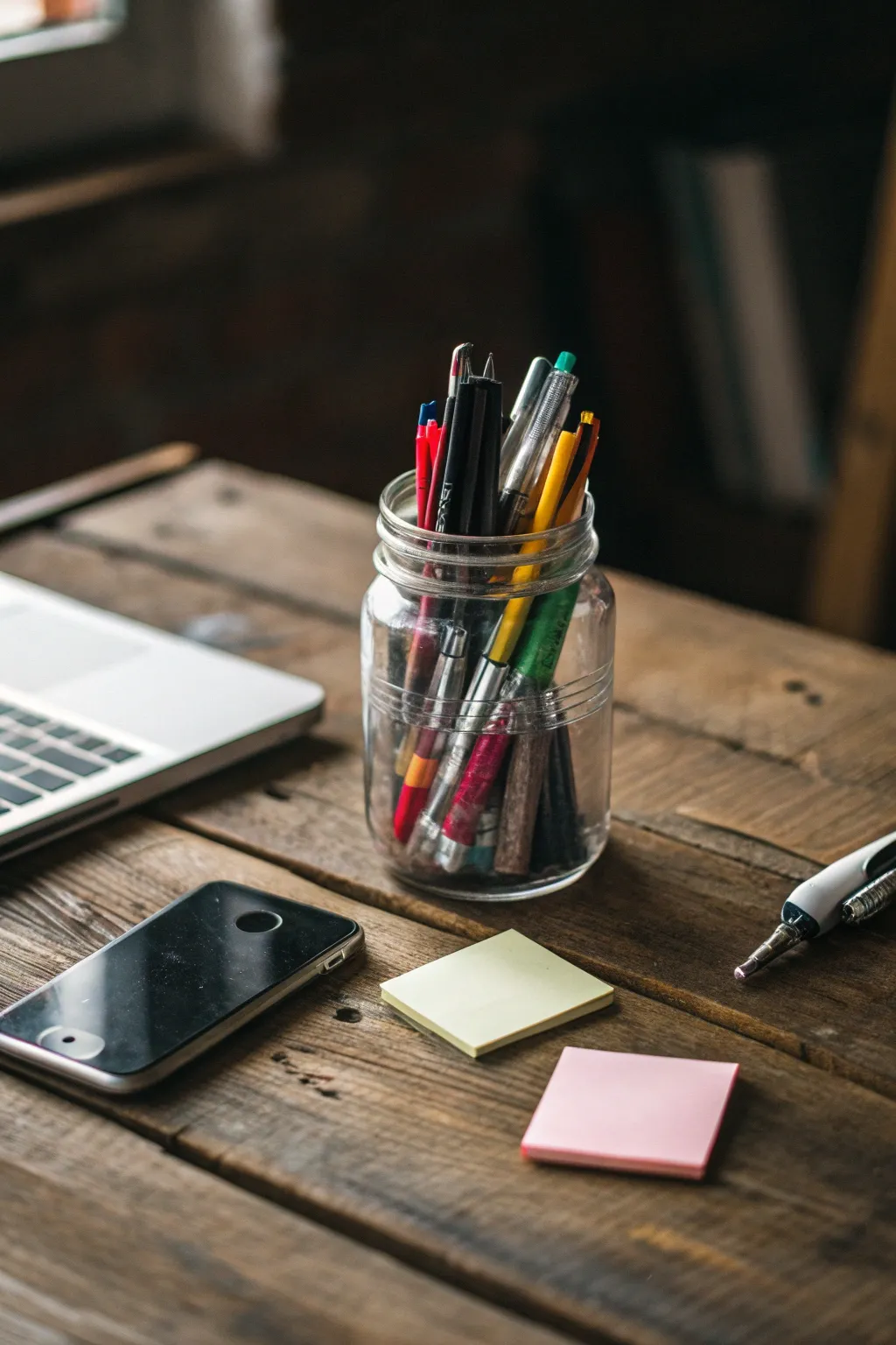 Elevate your workspace with this Office Essentials Jar—where function meets style.