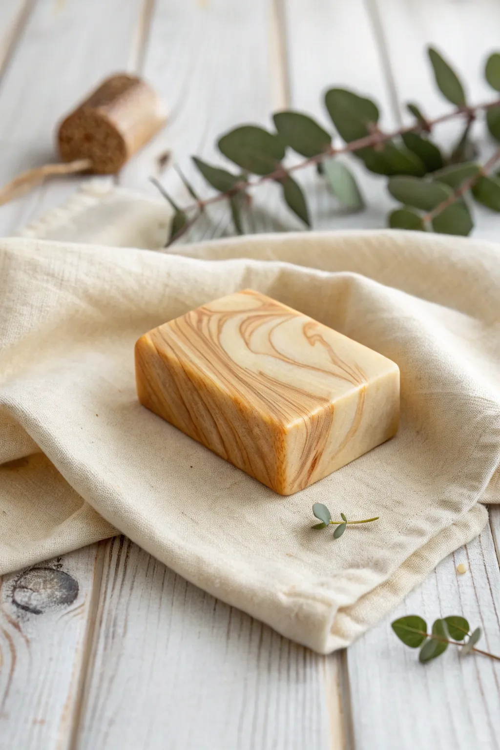 Transform your bathroom with the serene beauty of woodgrain soap.