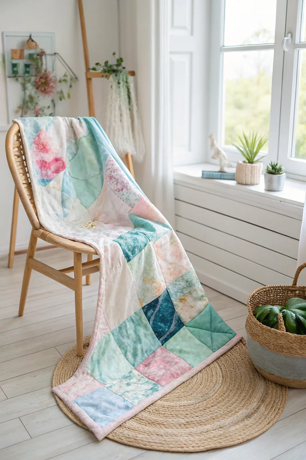 Whimsical Watercolors: Experience the enchanting blend of art and comfort with this dreamy watercolor quilt.