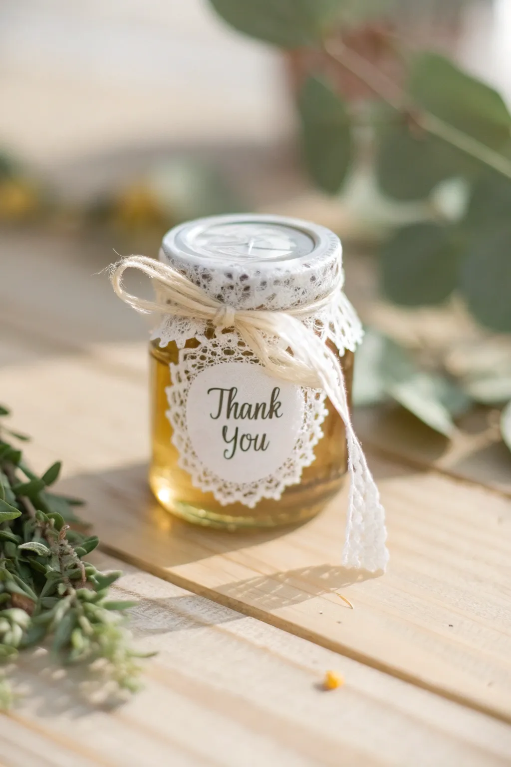 A sweet touch of elegance for your special day: Personalized mini mason jar wedding favors.