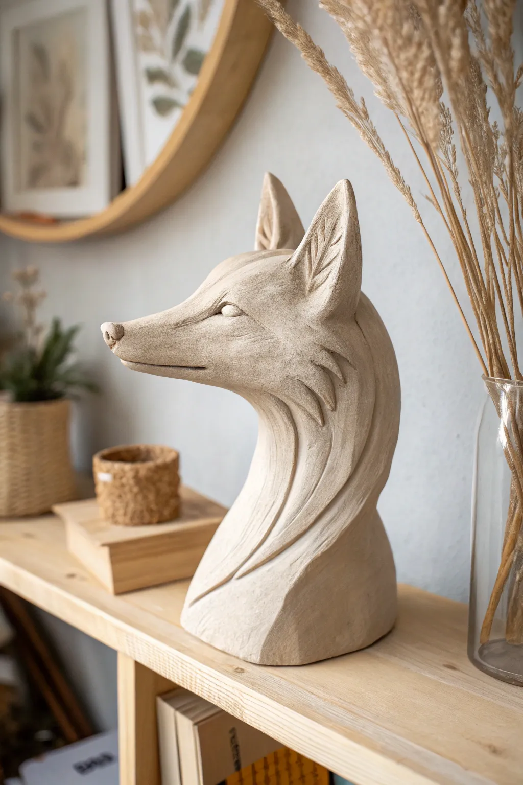 Embrace the wild with minimalist beauty: a fox bust that adds a touch of nature to your serene space.