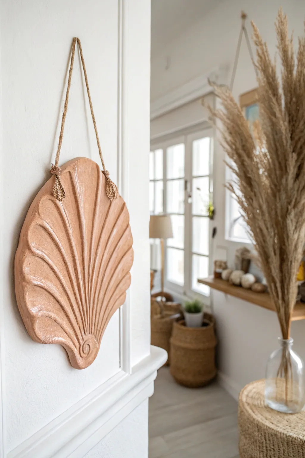 Embrace nature's elegance with minimalist clay wall art, where simplicity meets organic beauty.
