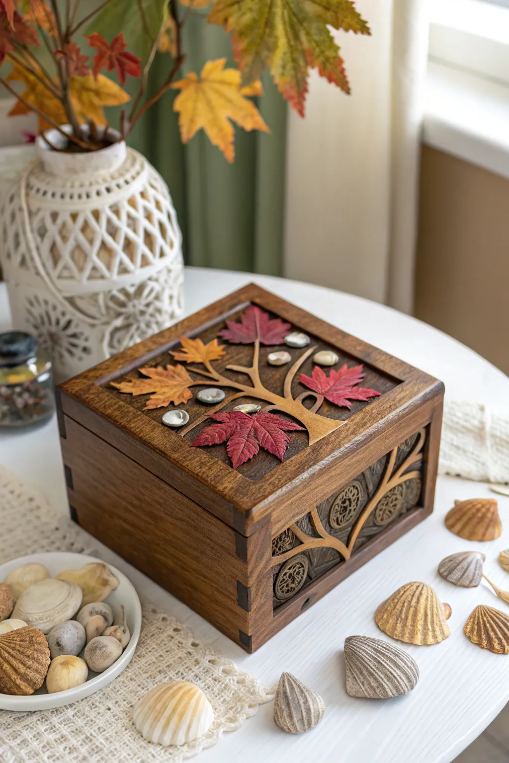 Seasonal Surprise: A money tree box that blends the beauty of autumn and summer in perfect harmony.