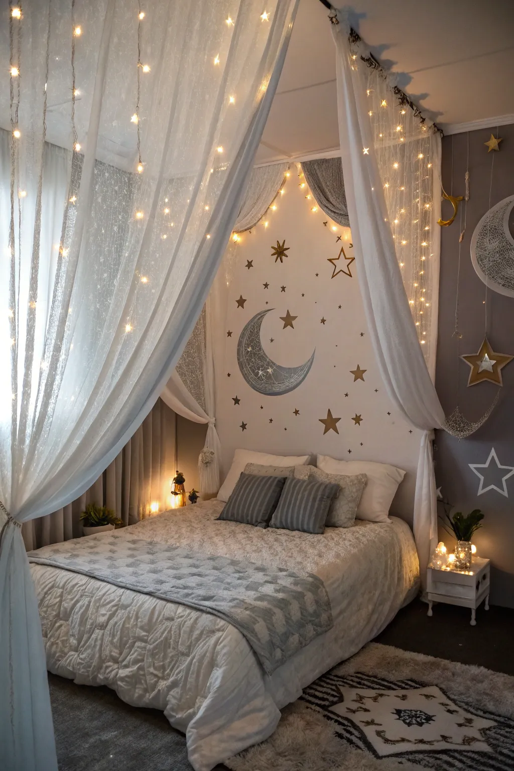 Dreamy draperies add a whimsical, cloud-like touch.