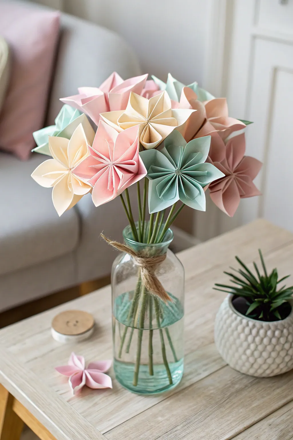 Craft elegance with a touch of simplicity: An origami flower bouquet to celebrate Mother's Day with style and grace.