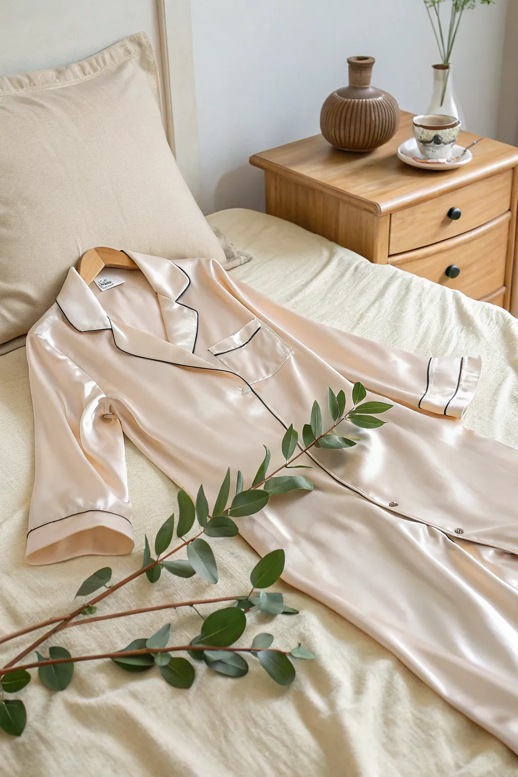 Indulge her in the simple luxury of a cozy night with this elegant pajama set. 🌿✨ #MothersDayGift