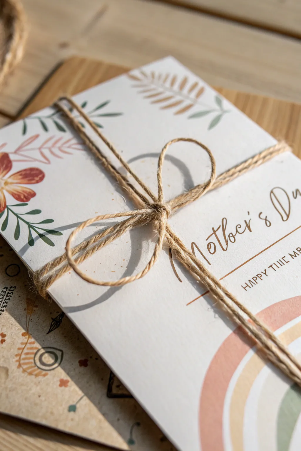 Embrace rustic elegance with a touch of boho charm for your Mother's Day invitations.