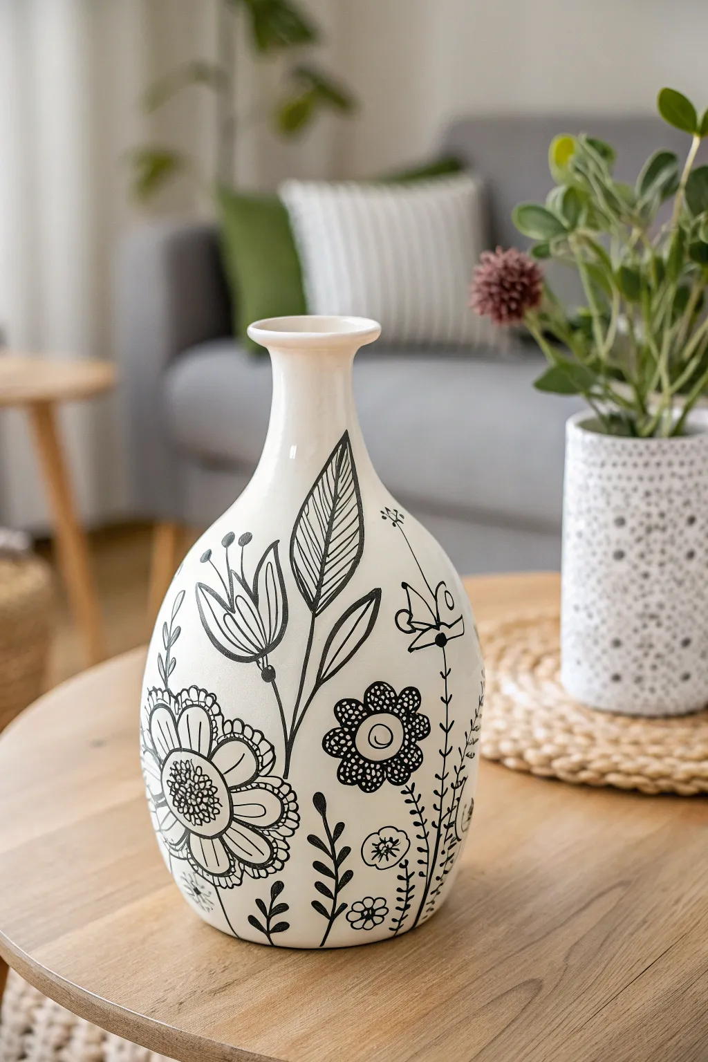 Unleash your creativity with this unique Quirky Doodle Vase, perfect for adding a personal touch to your home decor.