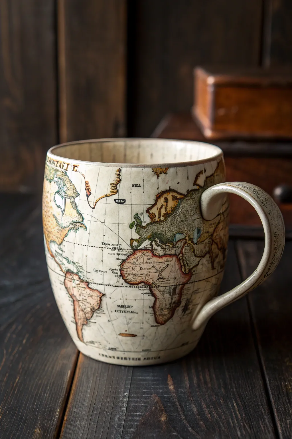 Sip from history: A vintage map mug for the wanderlust soul.
