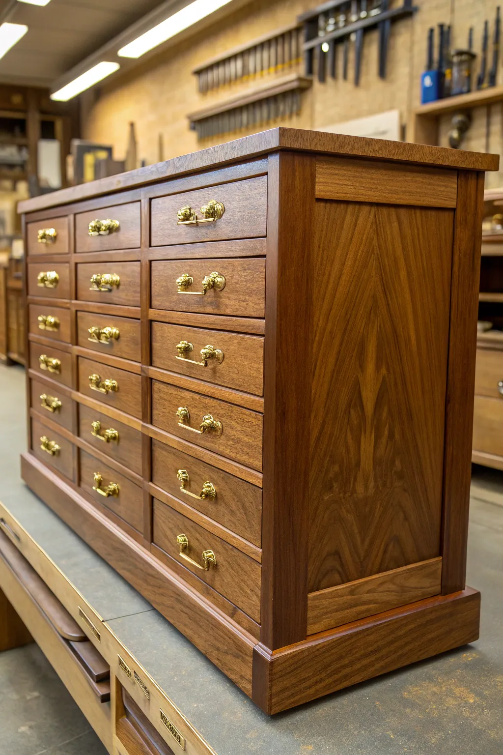 Elevate your workspace with bespoke cabinetry that marries organization with craftsmanship.