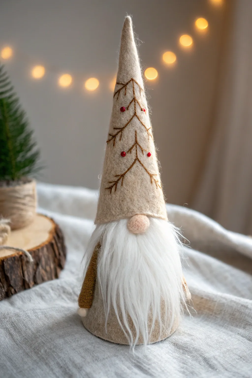 Embrace the charm of simplicity with this handcrafted Nordic gnome, perfect for a whimsical holiday touch.