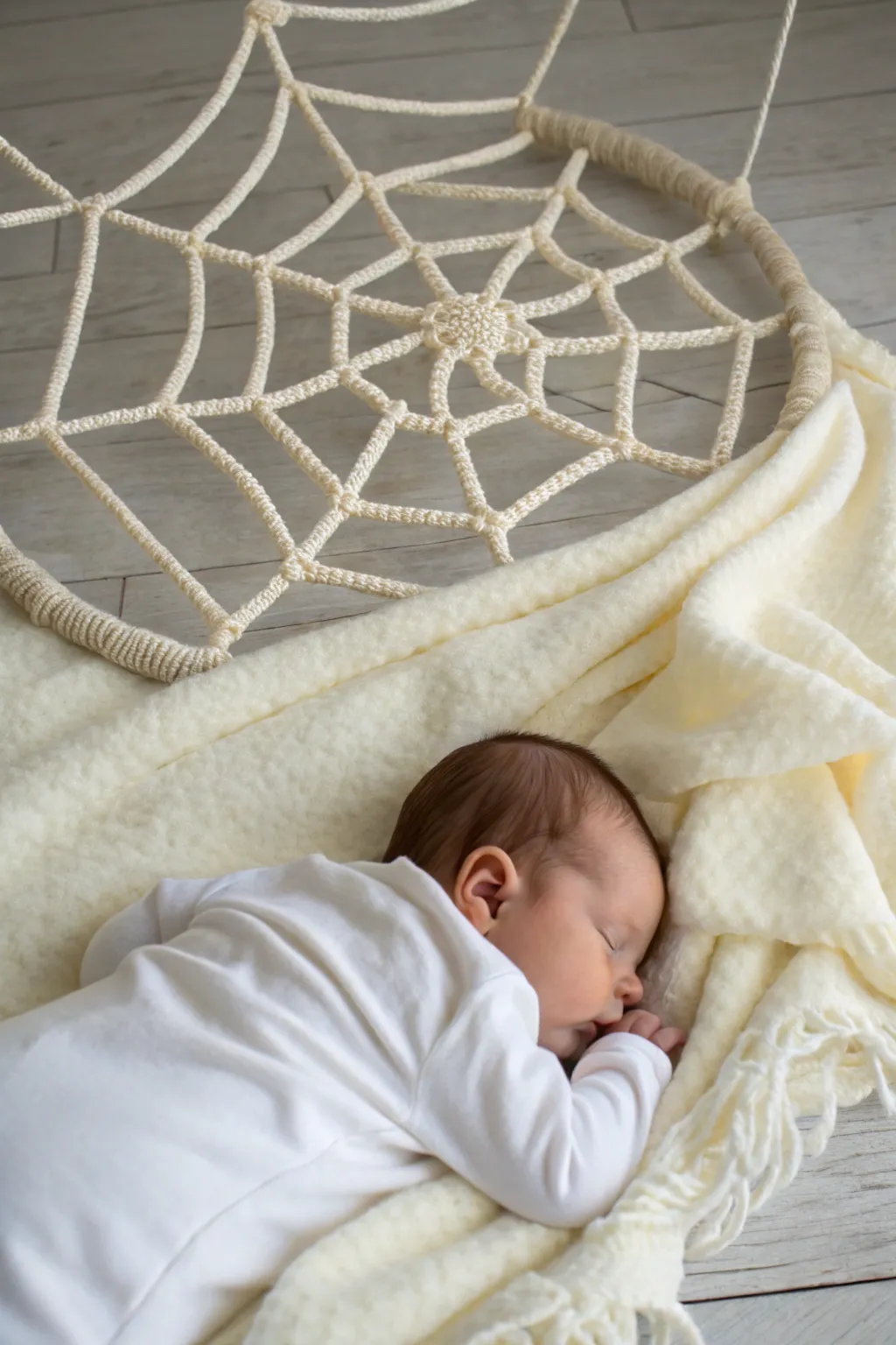 Embrace the magic of the season with a touch of whimsy and warmth. 🌿🕸️ #NewbornHalloween #ScandiBoho