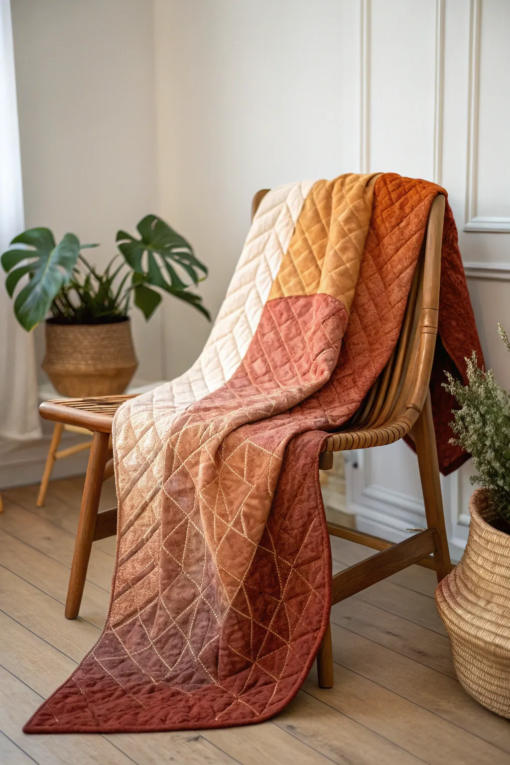 Celebrate diversity with a touch of elegance: An ombre quilt inspired by global cultures.