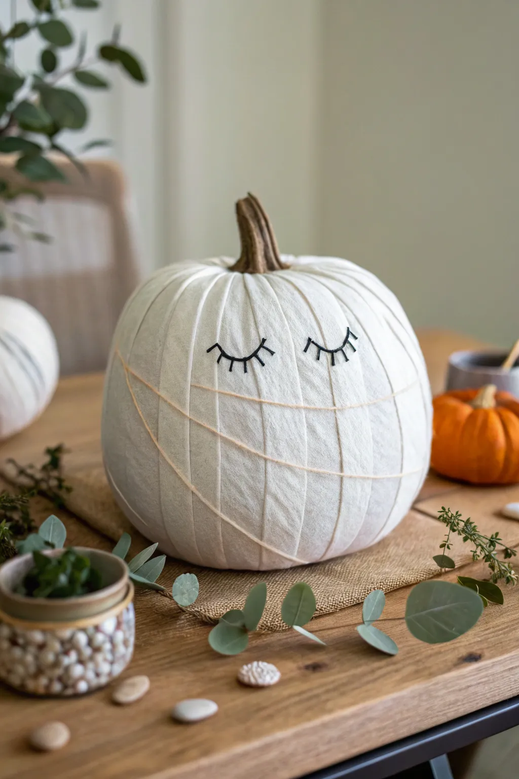 Delight and surprise with this charming interactive mummy pumpkin!