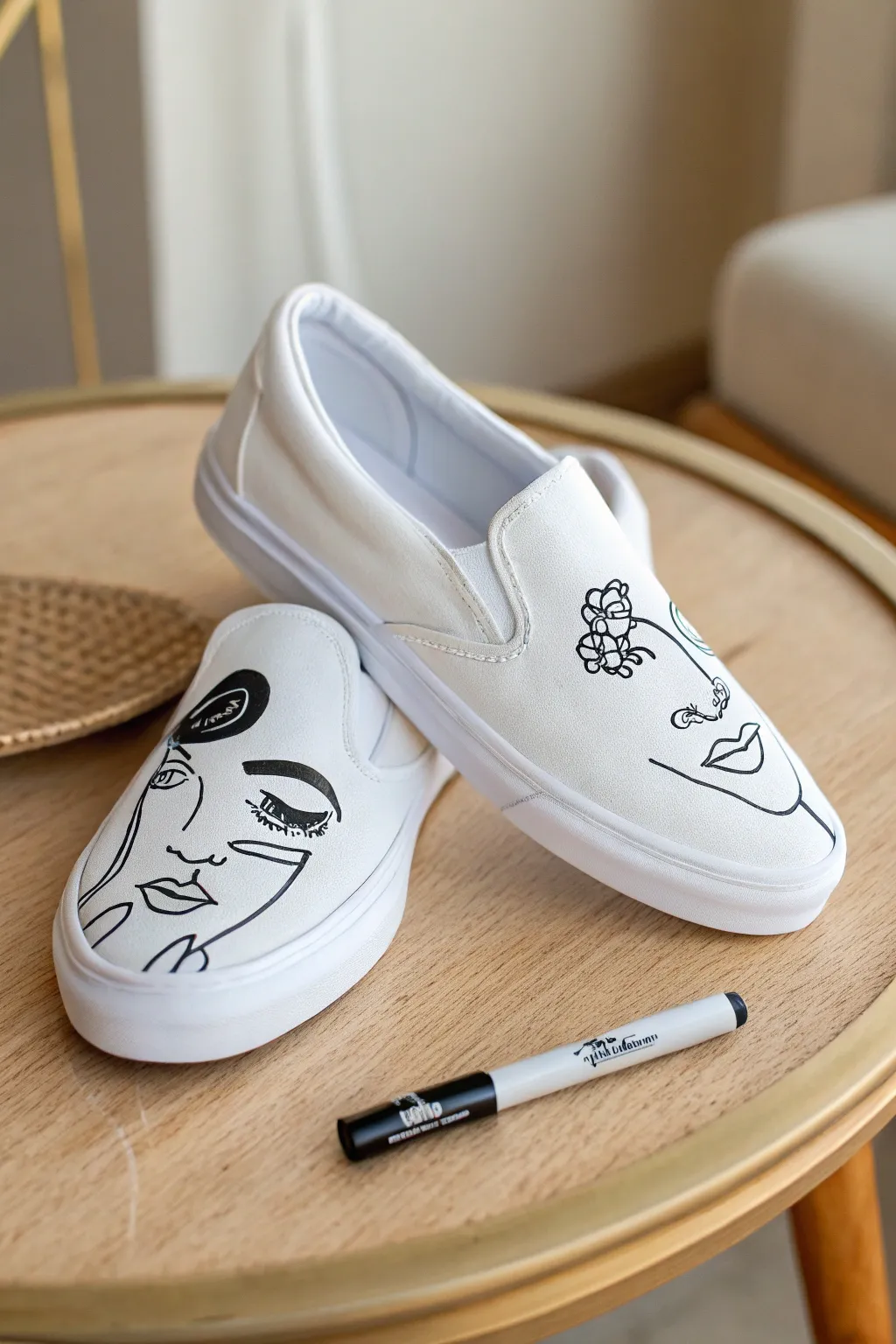 Step into simplicity: Minimalist art meets elegant footwear.