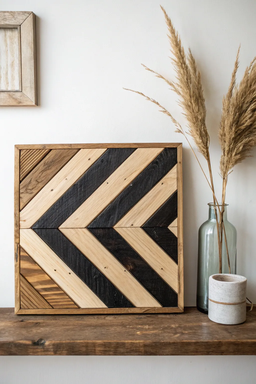 Elevate your space with geometric elegance and natural charm. 🌿 #MinimalistDecor #Craftsmanship