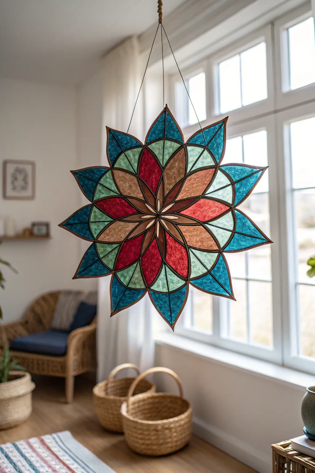 Transform your space with the vibrant elegance of paper stained glass art, where simplicity meets stunning color.