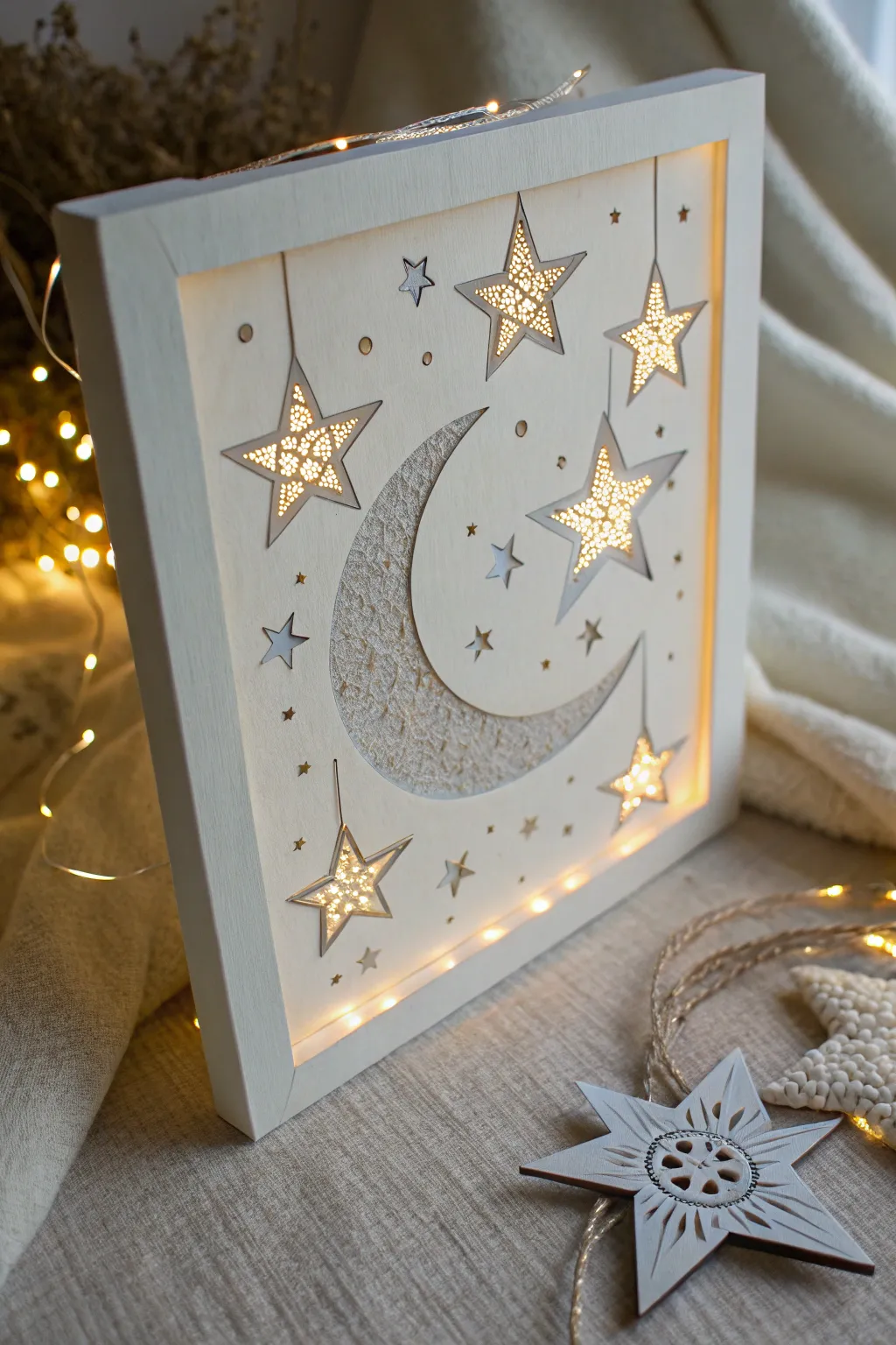 Bring the enchanting starry night into your home with this minimalist paper cutting masterpiece.