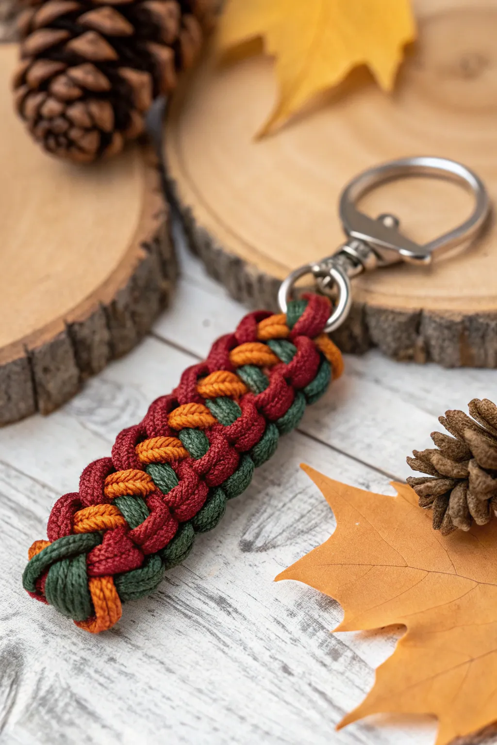 Elevate your keychain game with this handcrafted paracord design, perfect for the festive season.