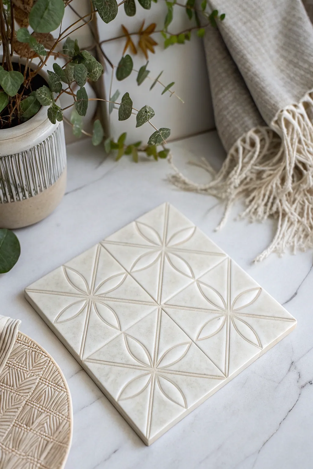 Elevate your bathroom with the timeless elegance of monochrome peel-and-stick tiles. Simplicity meets style.