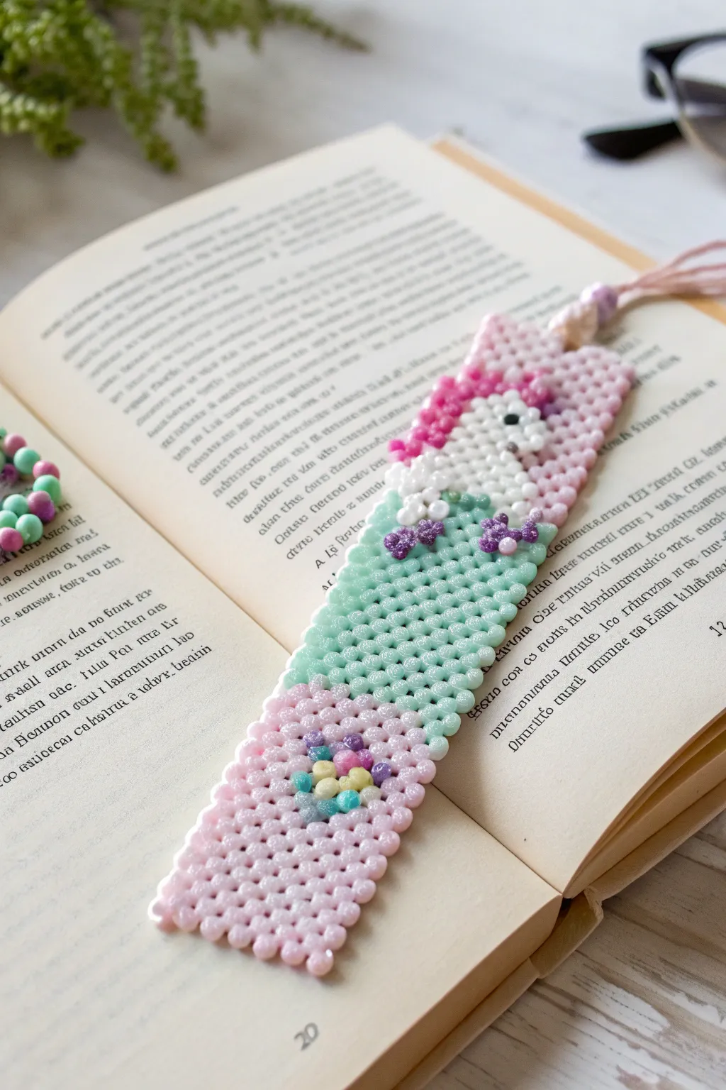 Add a touch of magic to your reading with this pastel unicorn bookmark, where craftsmanship meets whimsy.