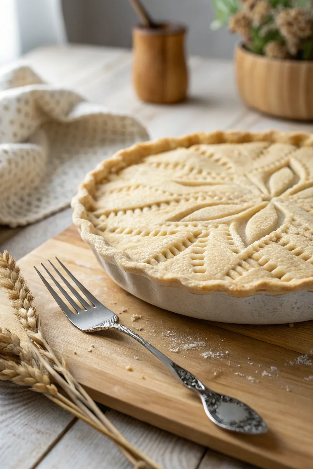 Elevate your pie game with simple, textured elegance.
