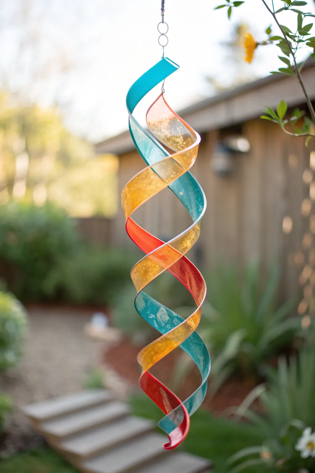 Transform your garden with these vibrant DIY wind spinners, where simplicity meets bold color in a beautiful dance of light and movement.