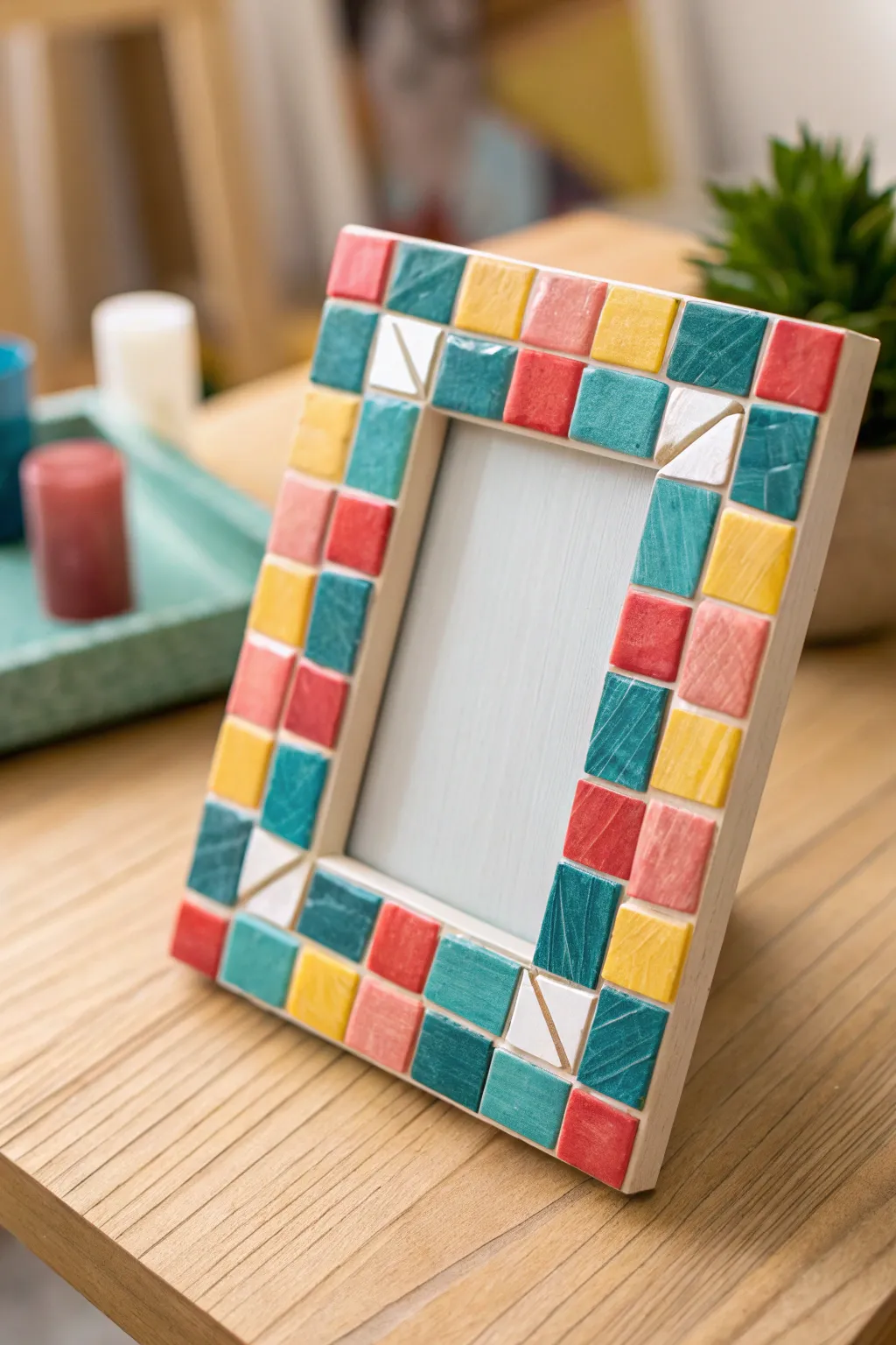 Transform memories into art with a stunning mosaic plastic picture frame.