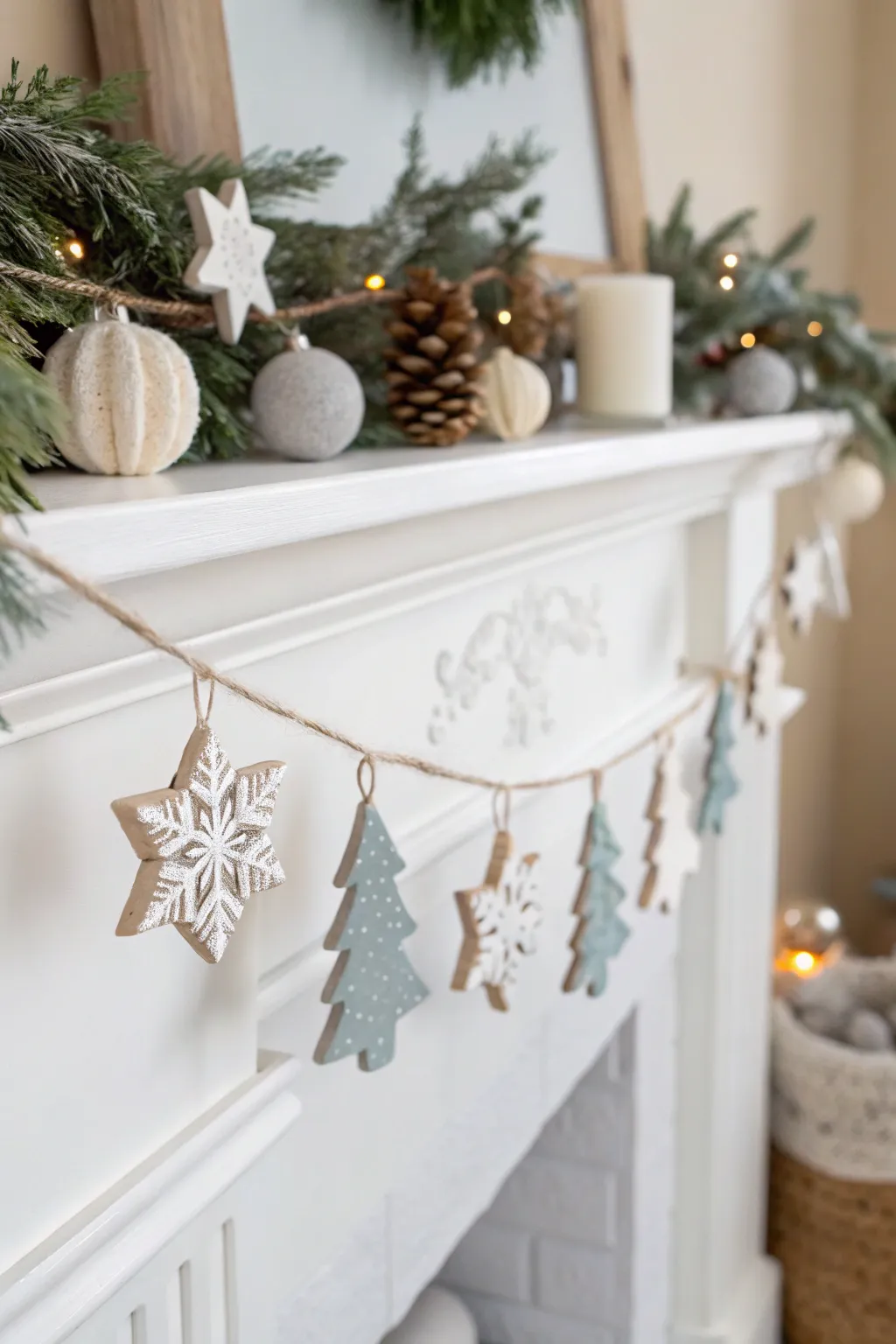 Craft your own elegant polymer clay garland this holiday season, blending simplicity with a touch of handcrafted charm.