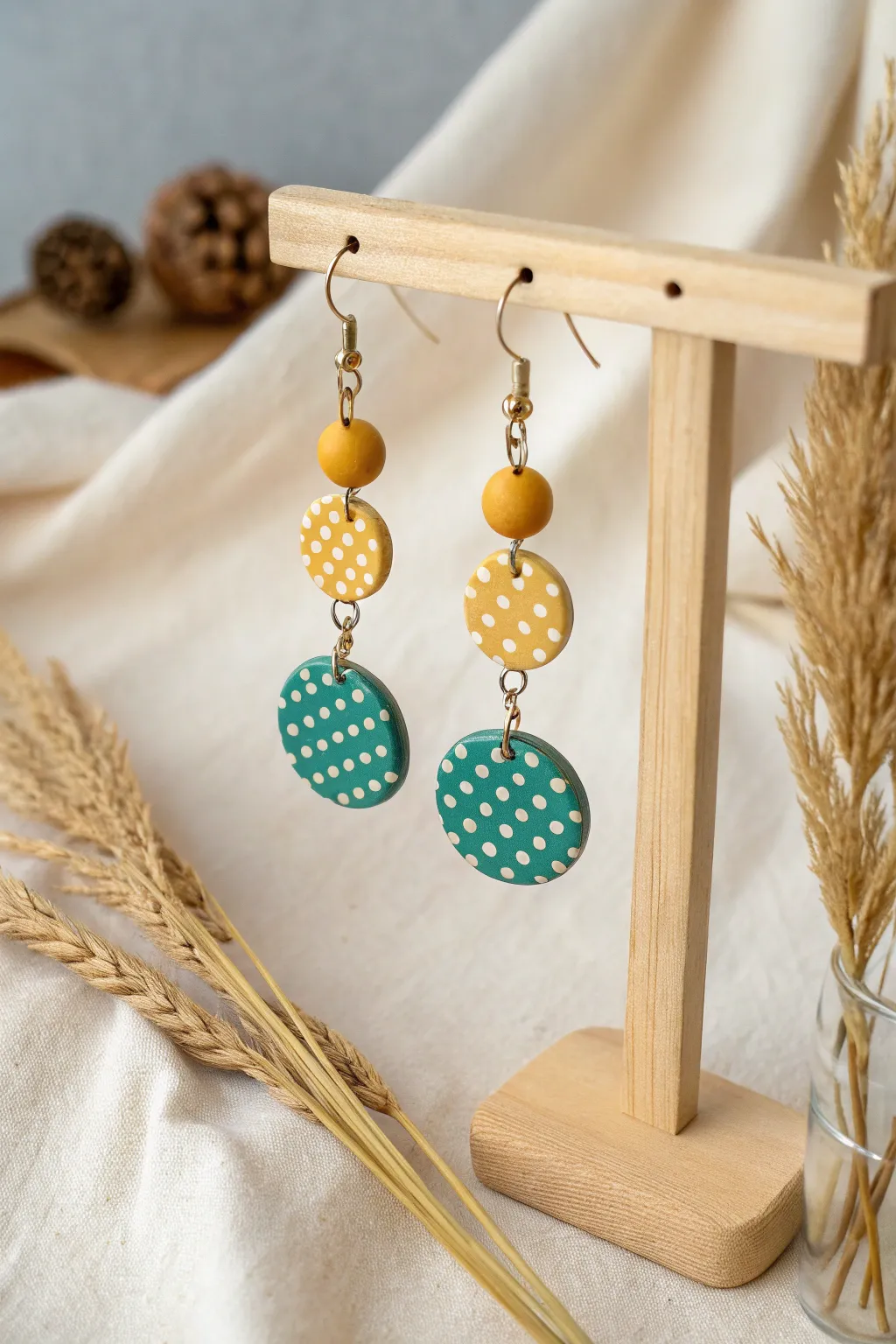 Step back in time with these charming vintage-inspired polymer clay earrings. Perfect for adding a touch of nostalgia to any look! ✨