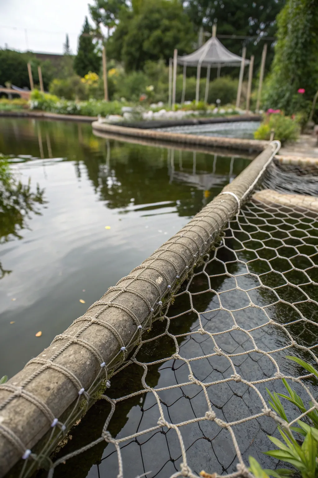 Master the art of pond protection with exquisite multi-layer netting craftsmanship.
