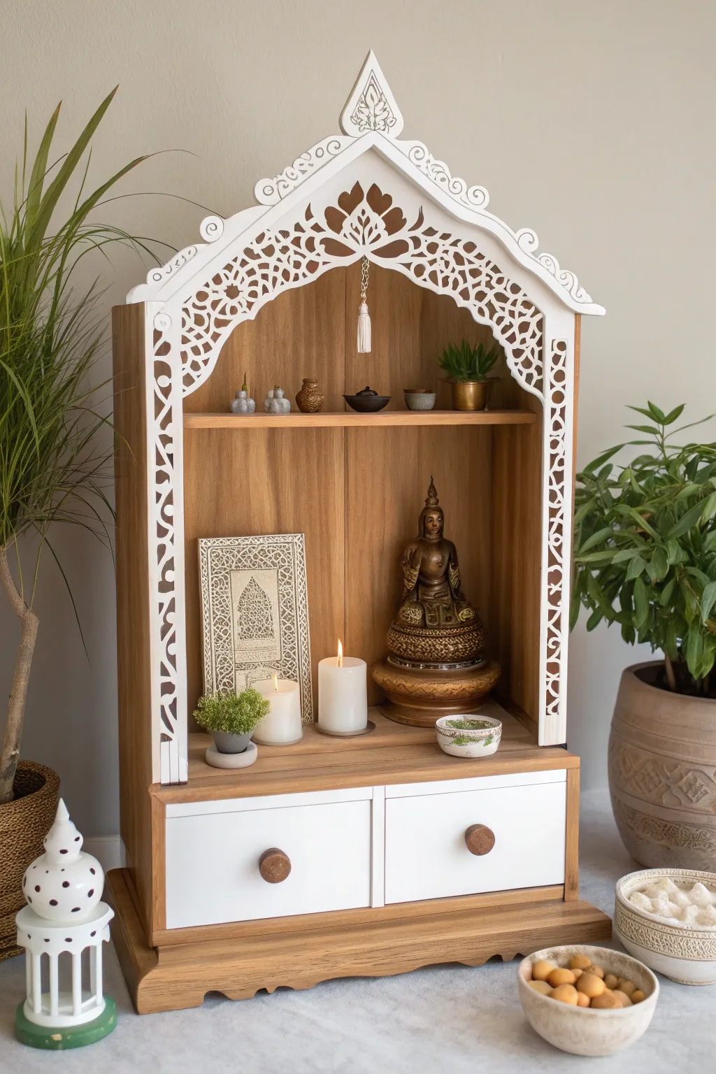 Elevate your space with a serene and stylish pooja mandir that blends spirituality and decor in perfect harmony.