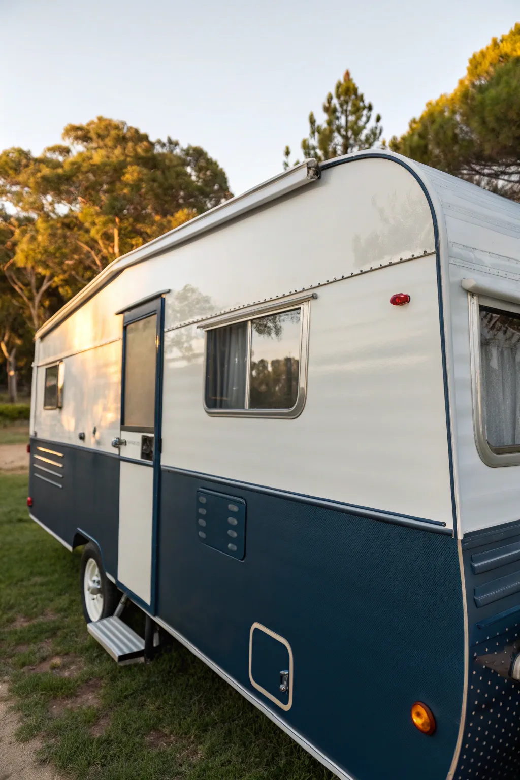 Transform your adventure with a sleek, two-tone camper makeover. #Craftsmanship #CamperStyle