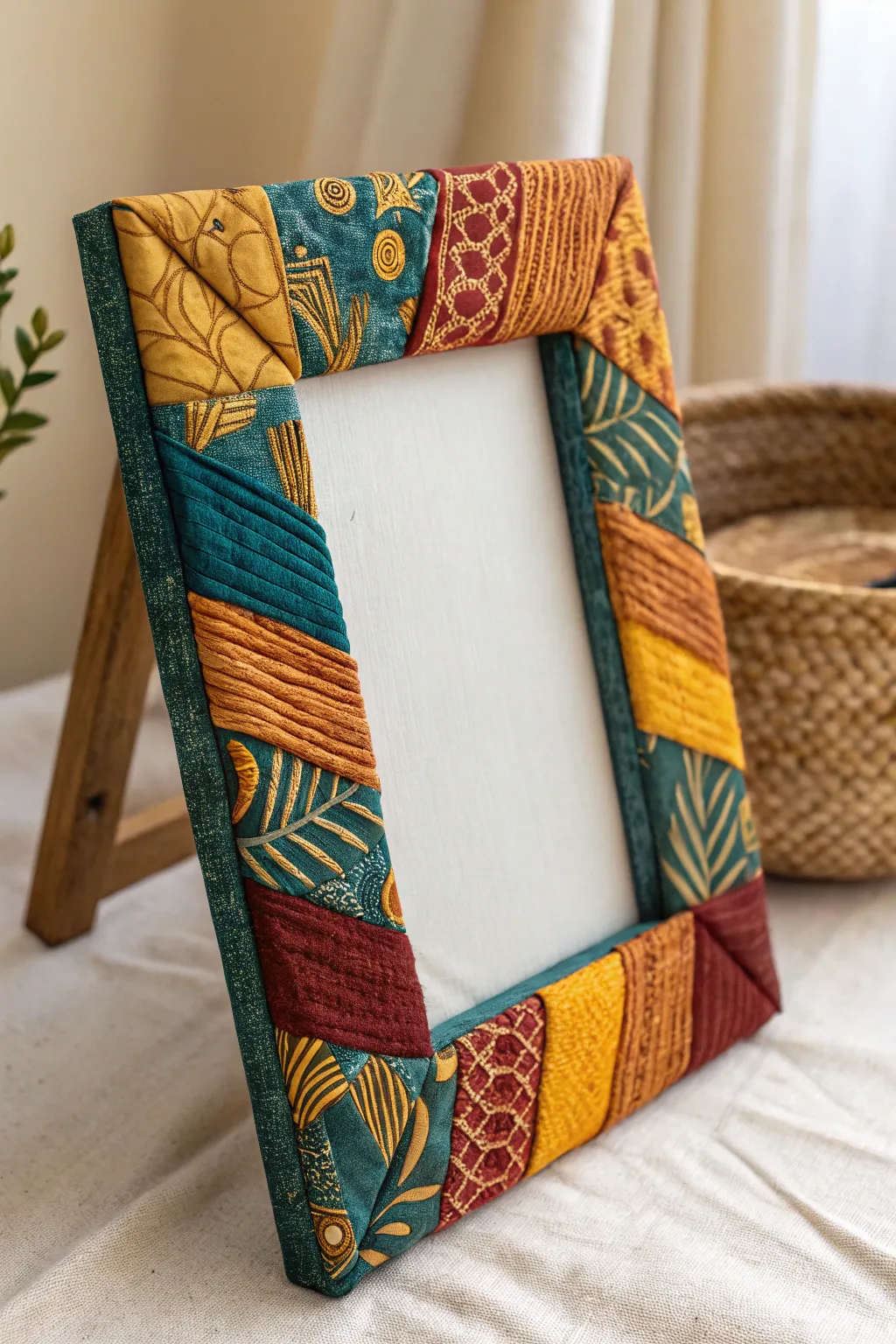 Transform your memories with a touch of cozy elegance: a fabric-wrapped frame that blends minimalist charm with vibrant Boho flair.
