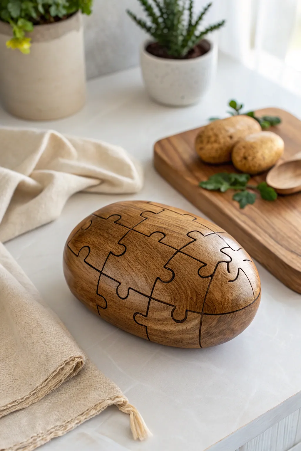 Embrace the art of simplicity with this beautifully crafted potato-themed puzzle, perfect for a cozy and mindful afternoon.