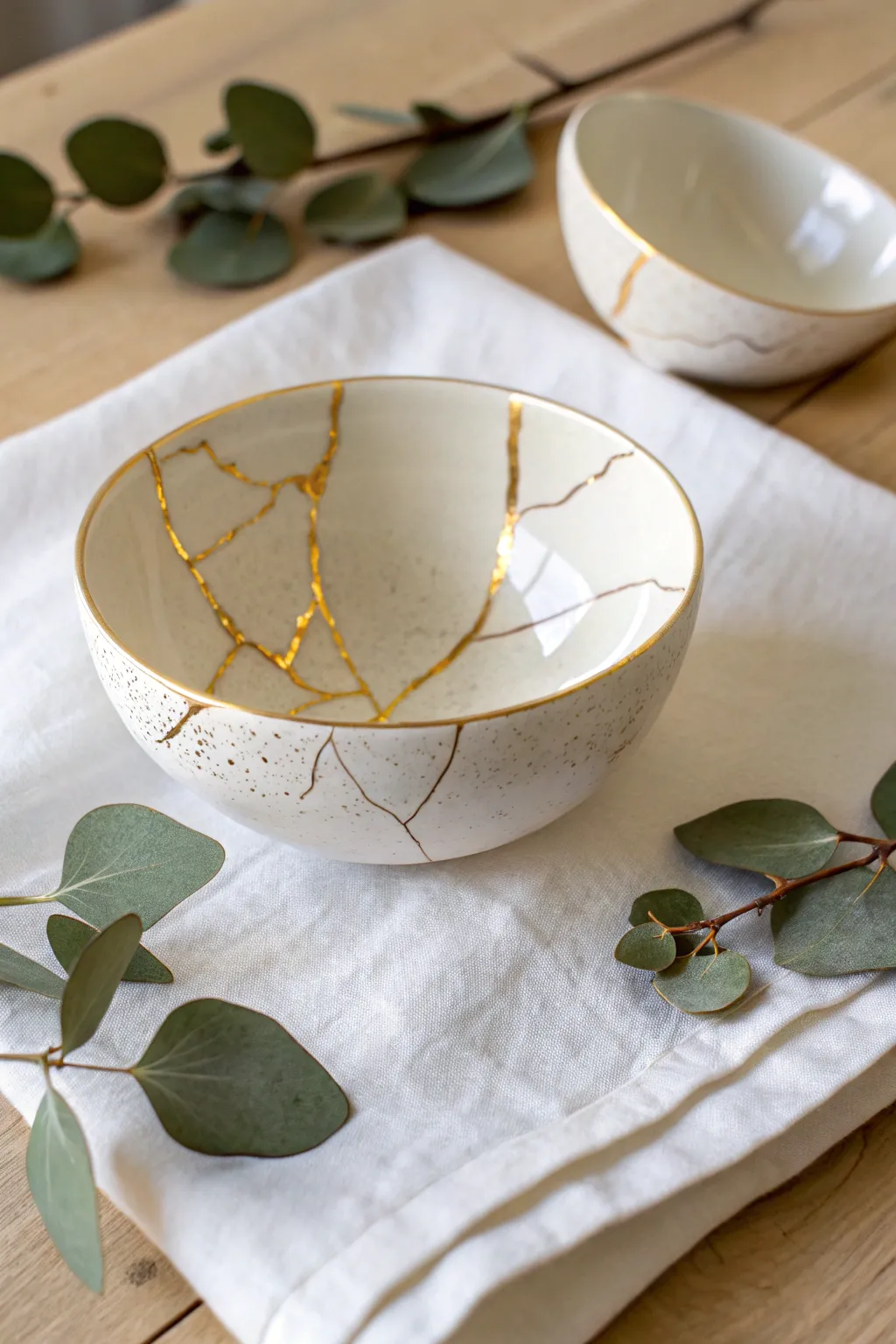 Embrace the beauty of imperfections with kintsugi: where every crack tells a story of resilience and artistry.
