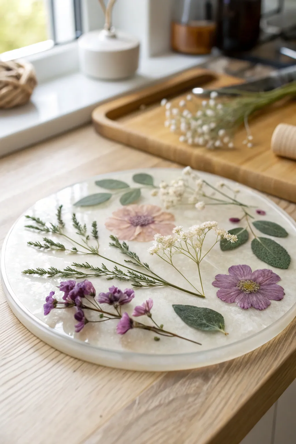 Transform your wedding bouquet into a stunning resin trivet, where elegance meets functionality.