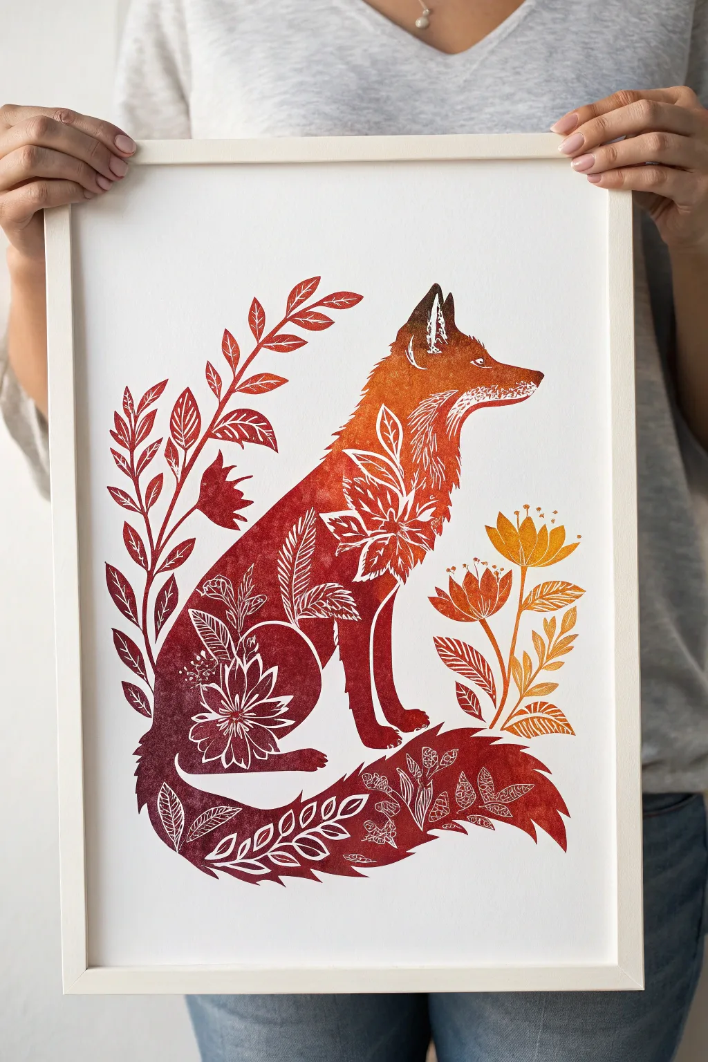 Embrace the charm of simplicity with this bold fox print that brings warmth to any space.