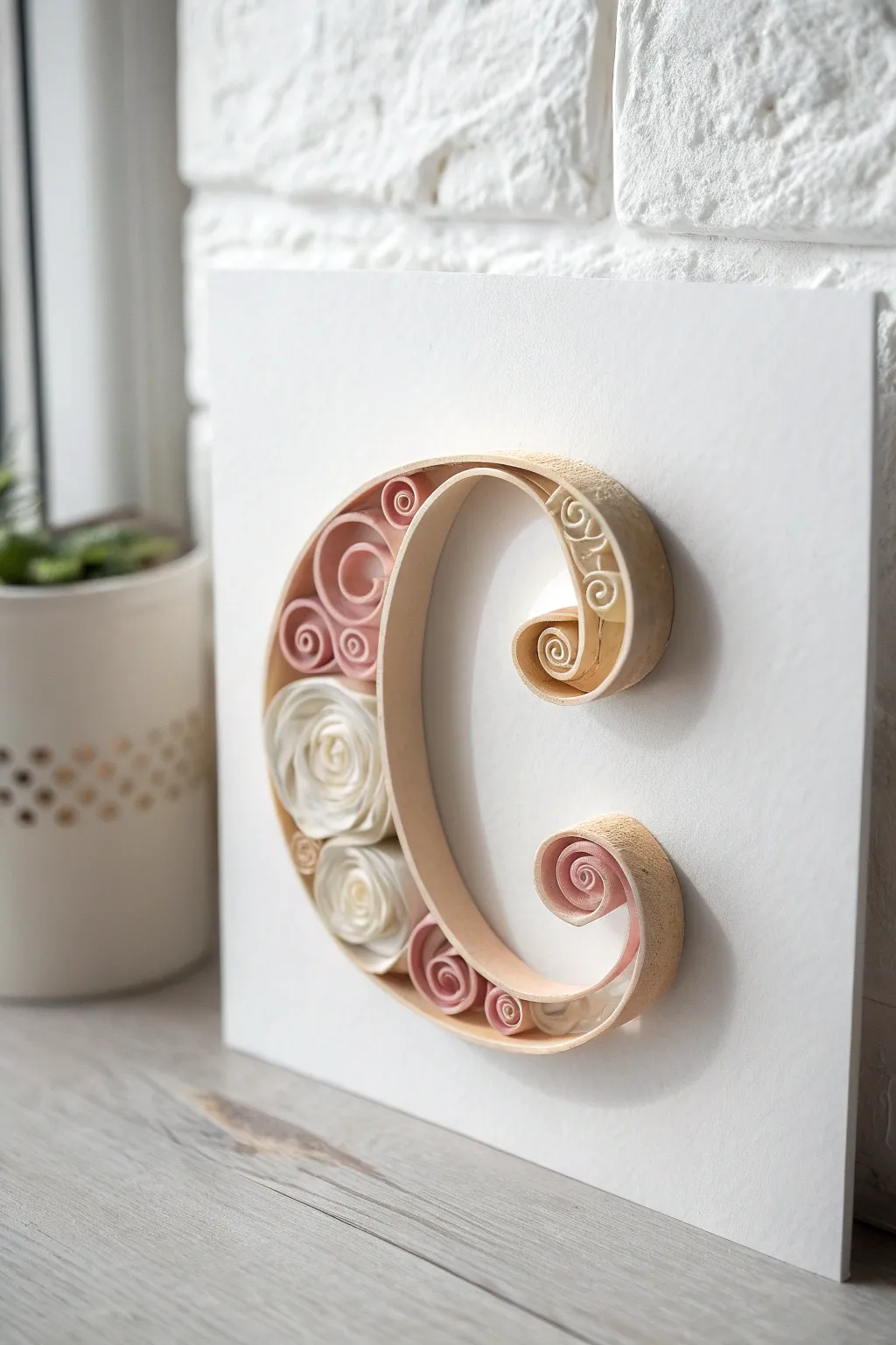 Embrace creativity with quilled letters - a Scandinavian touch to your inspirational space.