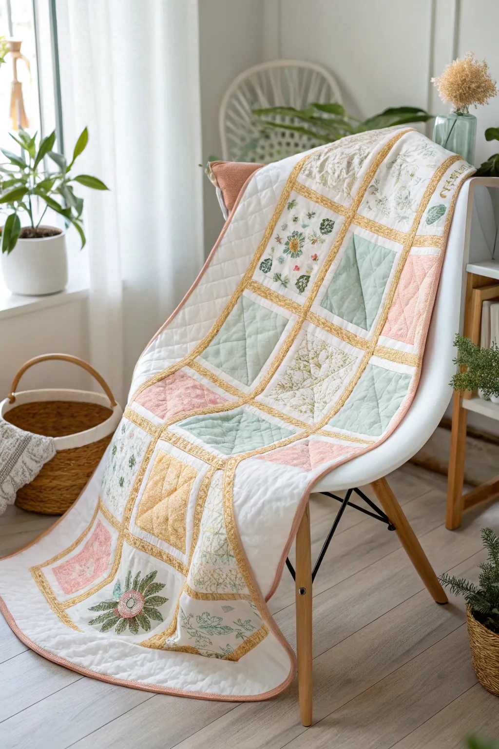Elevate your quilt game with framed blocks for a touch of gallery elegance.
