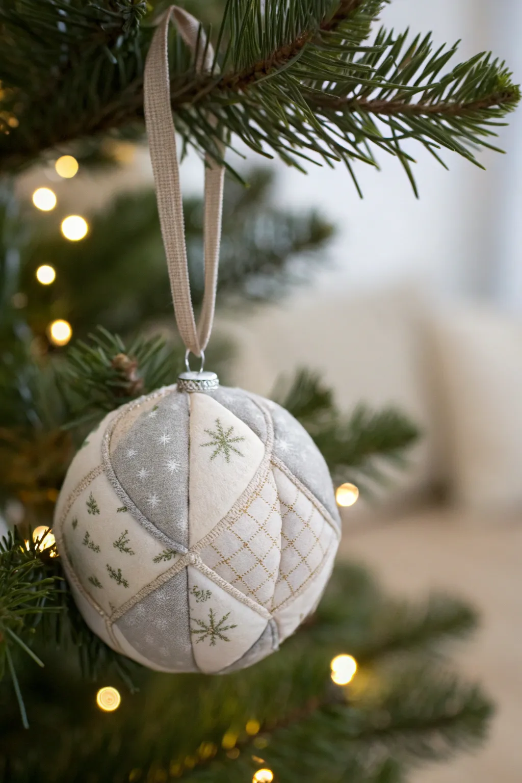 Add a touch of handmade charm to your tree with elegant quilted ornaments.